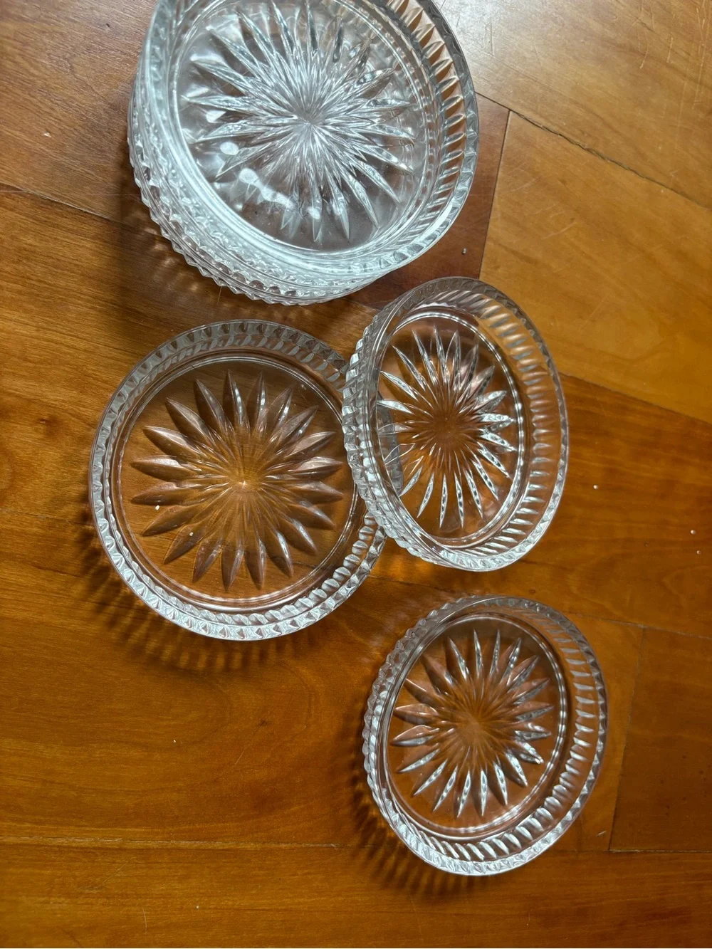 Princess House 24% Lead Crystal  Starburst Coasters - Set of 6